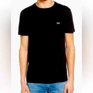 Lacoste 100% Pima Cotton Mens T-shirt Black Size Large NWT